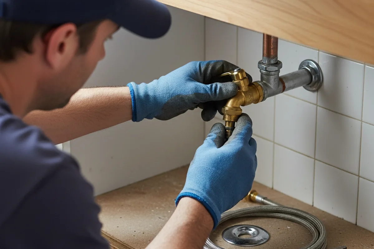 Shutoff valve and fitting work during Burst Pipe Repair in Kingman